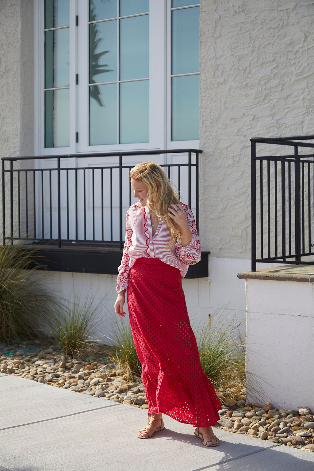 Mary Hope Red Eyelet Skirt