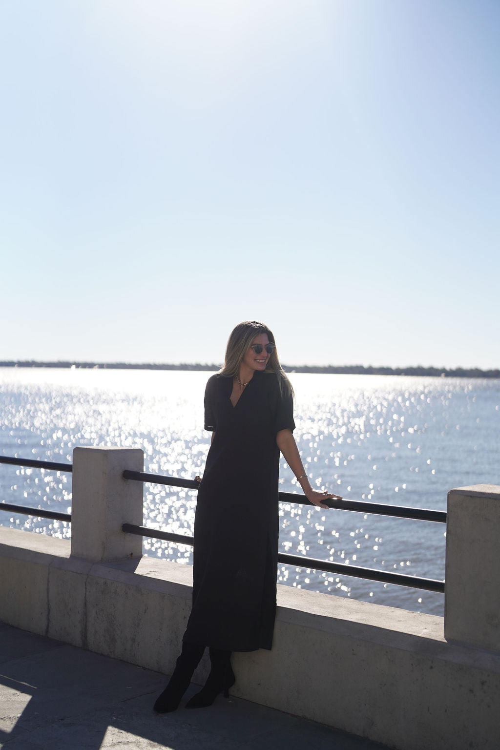 Black Anna Linen Maxi