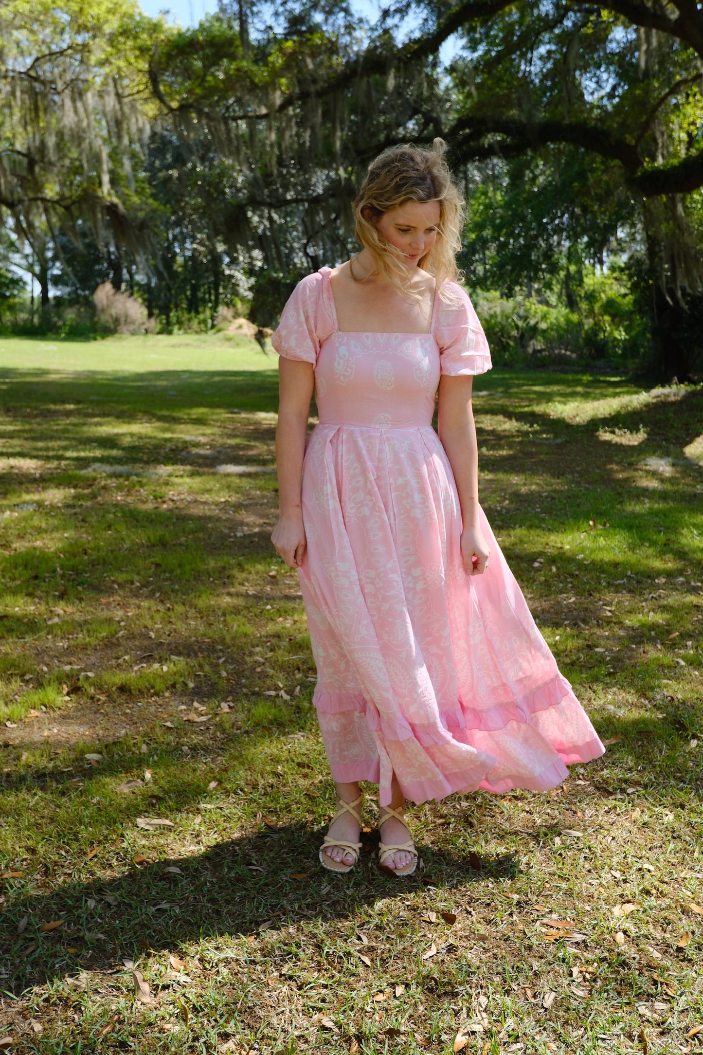 Pink Bandanna Abigail Maxi Cap Sleeve