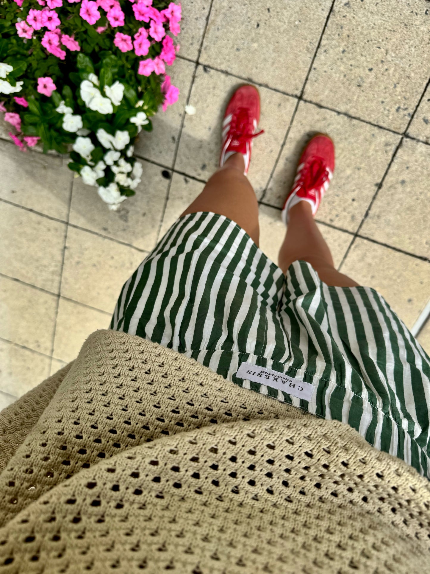 Hunter Green Striped Shorts