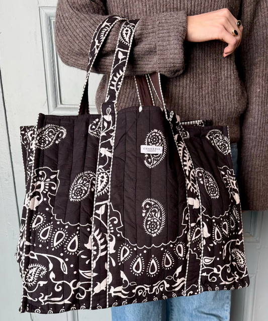 Black Bandanna Tote Bag