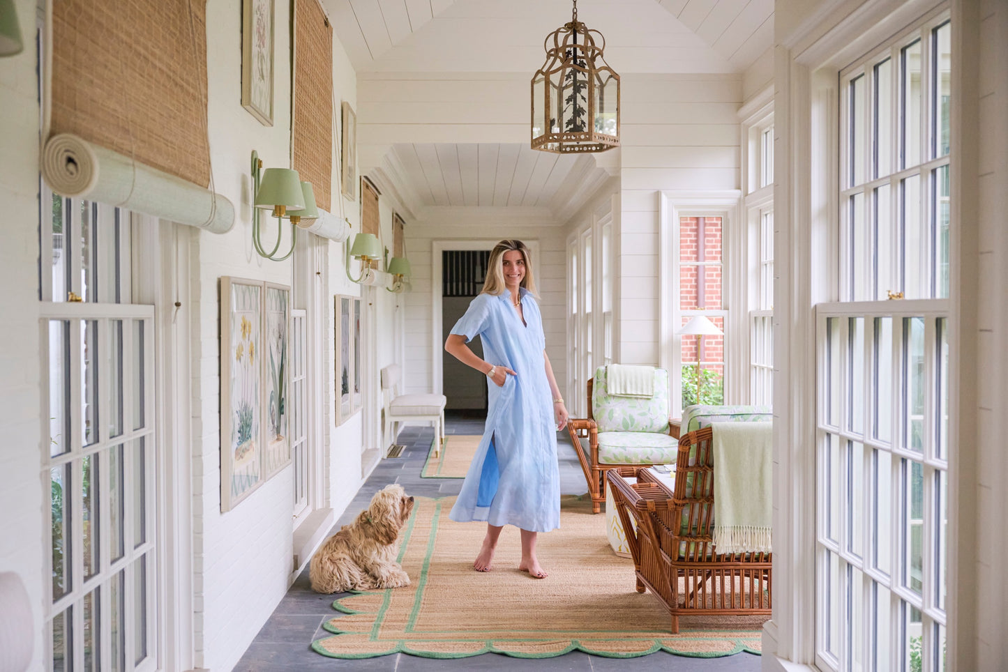 Light Blue Anna Linen Maxi