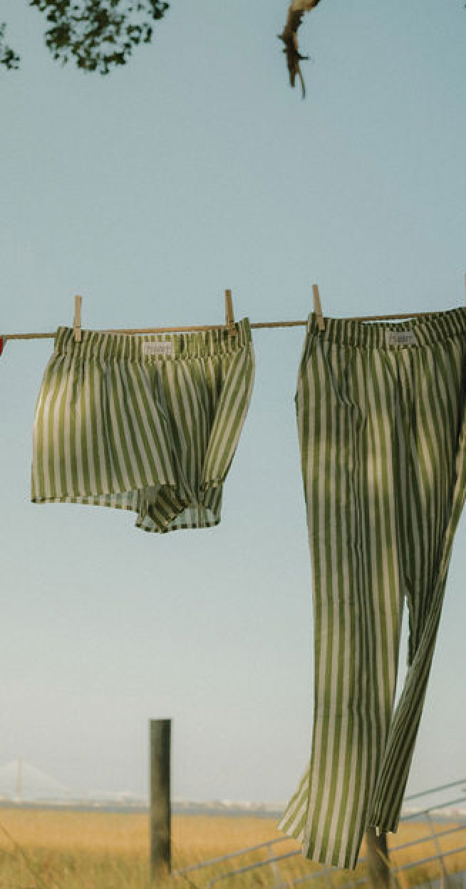 Green Stripped Pants