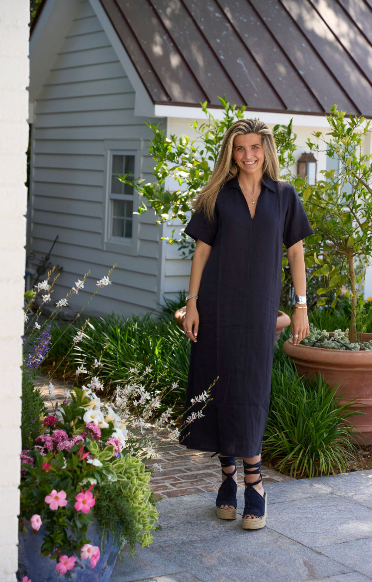 Navy Linen Maxi Anna