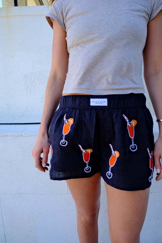 Aperol Spritz Linen Shorts