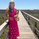 Isabella Silk Hot Pink Mirror Maxi