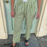 Green Striped Pants