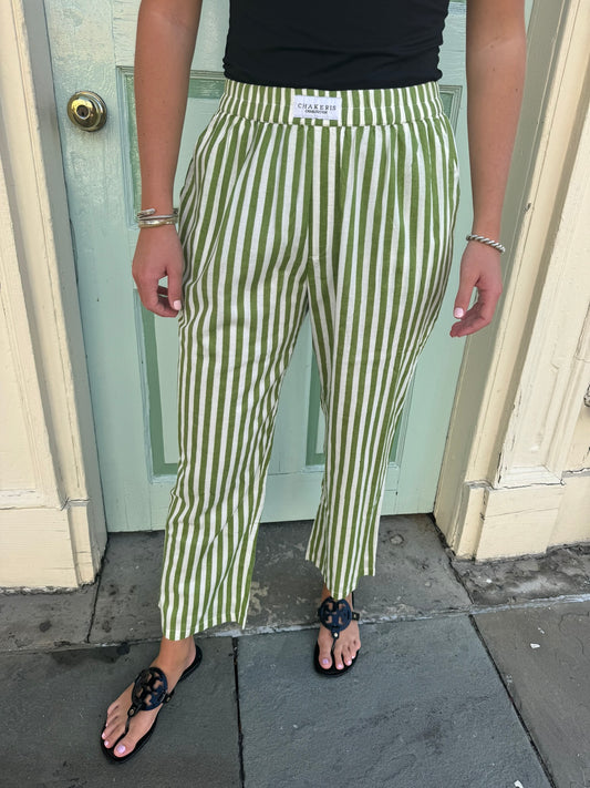 Green Stripped Pants