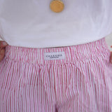 Red & Pink Skinny Stripe Short