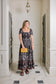Abigail Cap Sleeve Black Bandanna Maxi