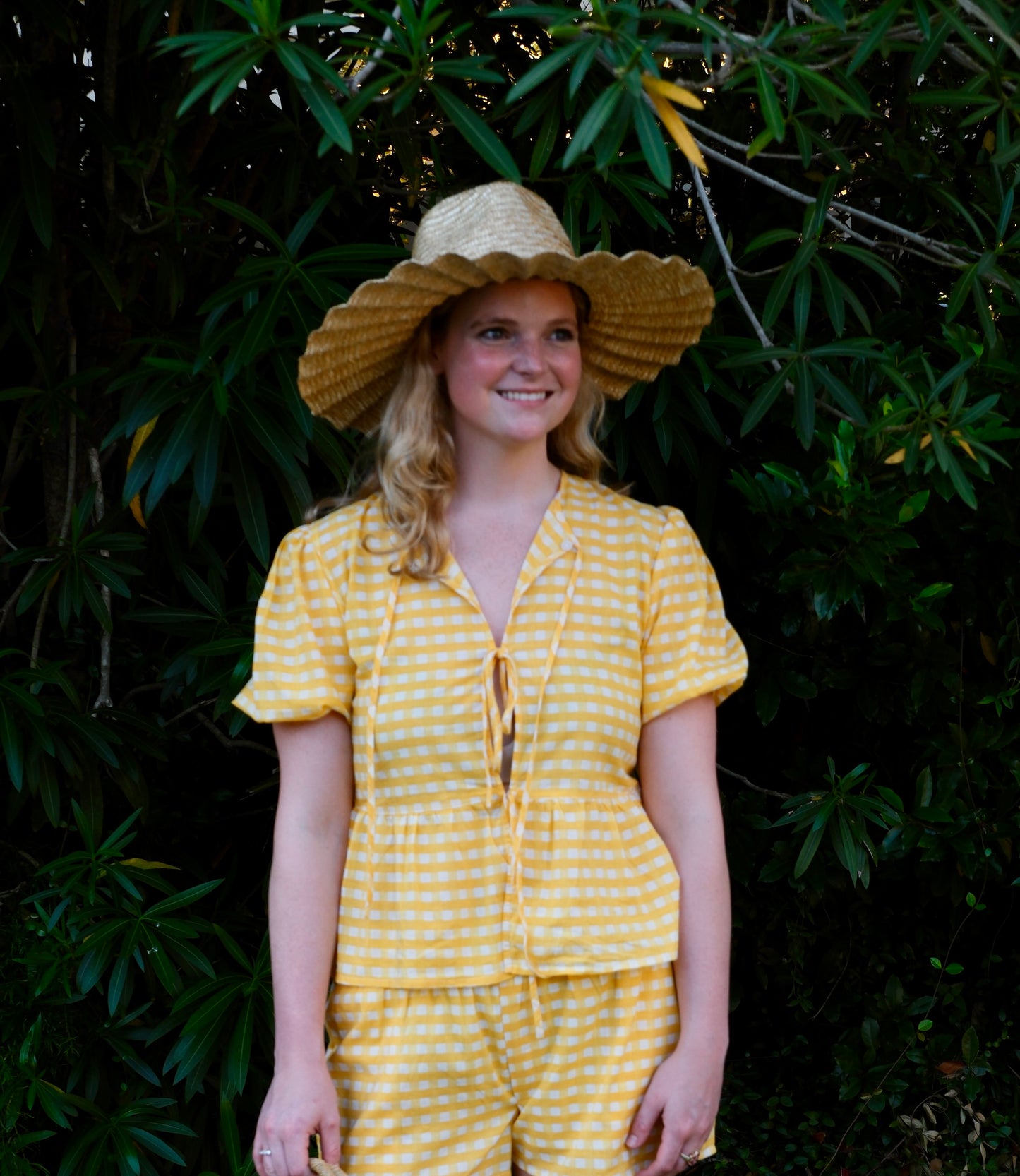 Yellow Checkered Brooke Top