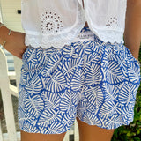 Blue Palm Leaf Shorts