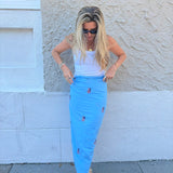 Blue Overdyed Flag Sarong