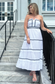 Ella White and Navy Maxi Dress