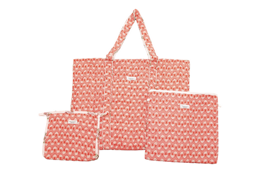 Blood Orange Floral Jessica Tote Set