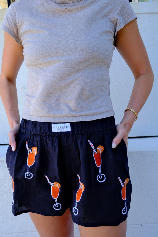 Aperol Spritz Linen Shorts