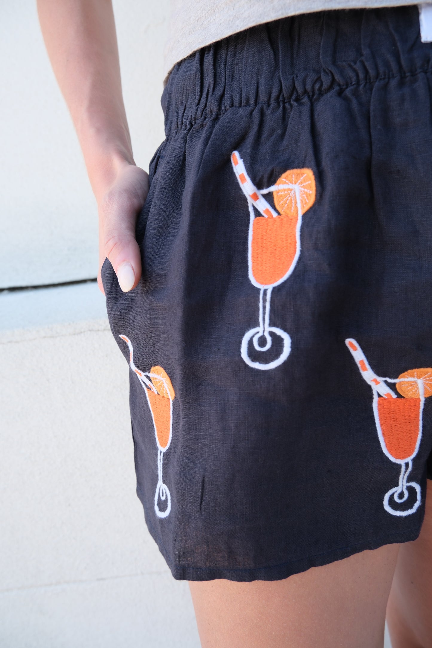 Aperol Spritz Linen Shorts