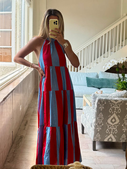 Blue & Red Katherine Maxi