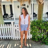 Blue Palm Leaf Shorts