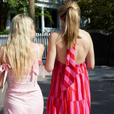 Red and Pink Striped Katherine Maxi