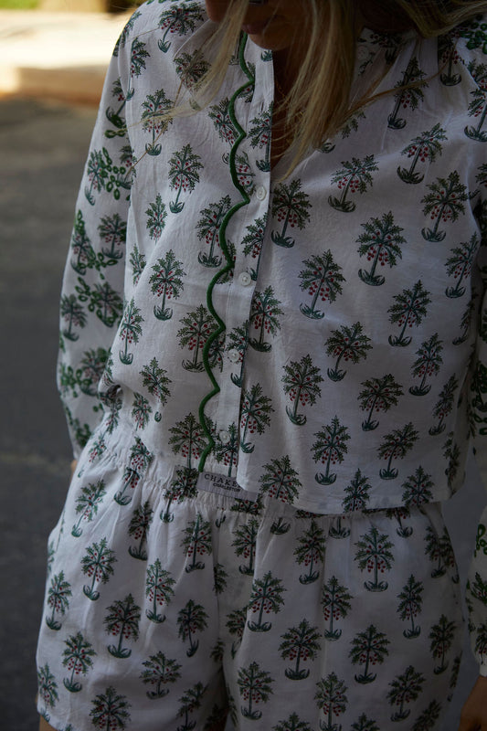 Palm Tree Shorts & Carter Top