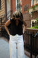 Black Chloe Eyelet Tie Top