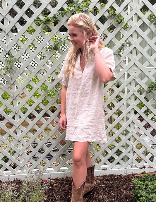 Anna Linen Mini Dress