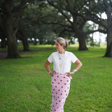 Pink & Brown Polka Dot Sarong