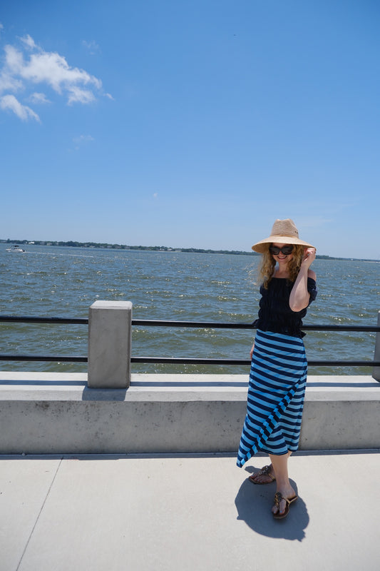 Blue and Navy Striped Sarong