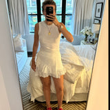 White Eyelet Ruffle Wrap Skirt