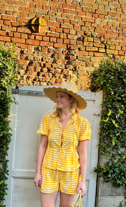 Yellow Checkered Shorts