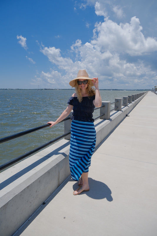 Blue and Navy Striped Sarong