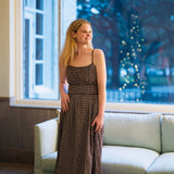 Brown and White Gingham Meredith Maxi