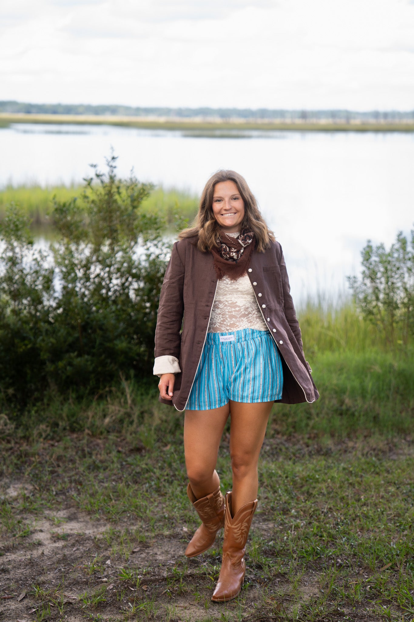 Turquoise Dotted Shorts