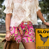 Pink Ikat Shorts