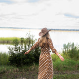 Brown and White Polka Dot Gigi Maxi