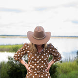 Brown and White Polka Dot Gigi Maxi