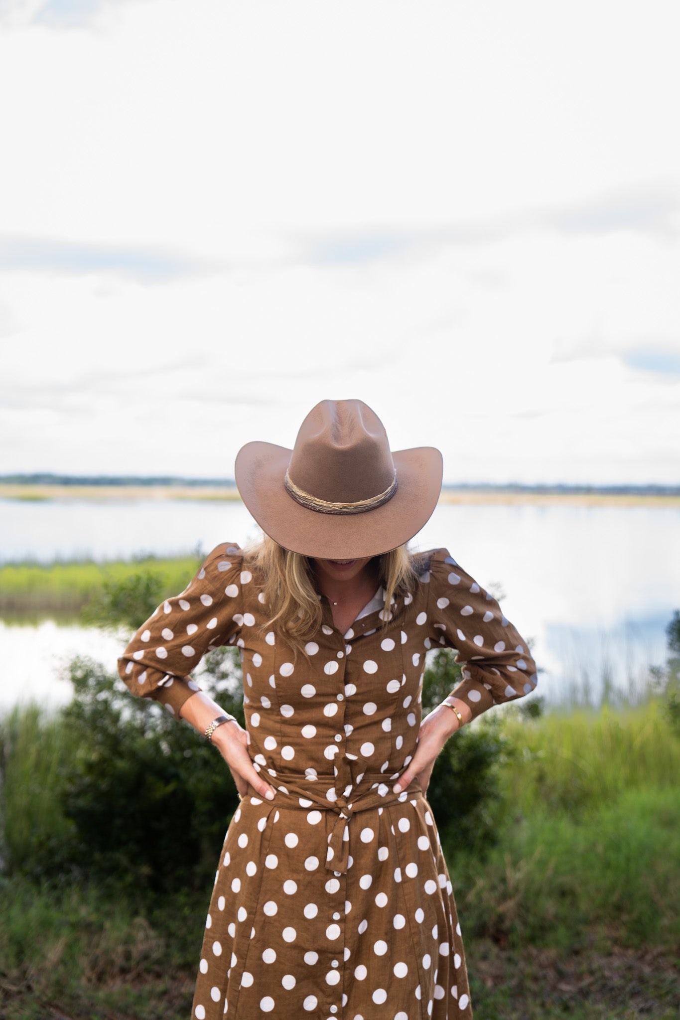 Brown and White Polka Dot Gigi Maxi