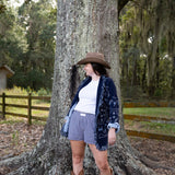 Navy Mini Gingham Shorts