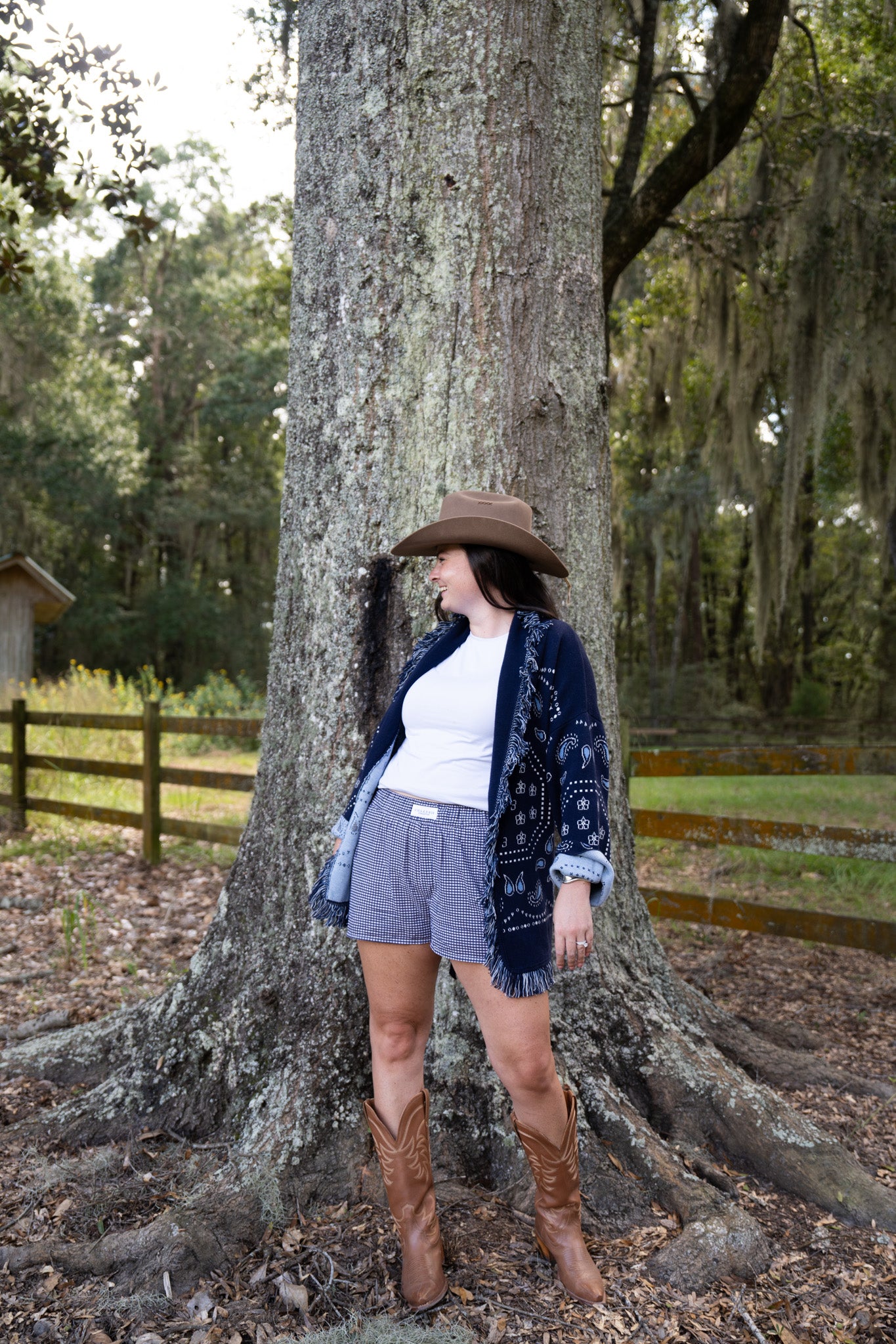 Navy Mini Gingham Shorts