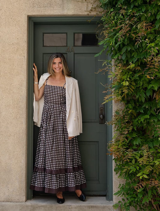 Brown Checkered Abigail Maxi
