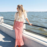 Pink and Red Thin Striped Mary Hope Skirt