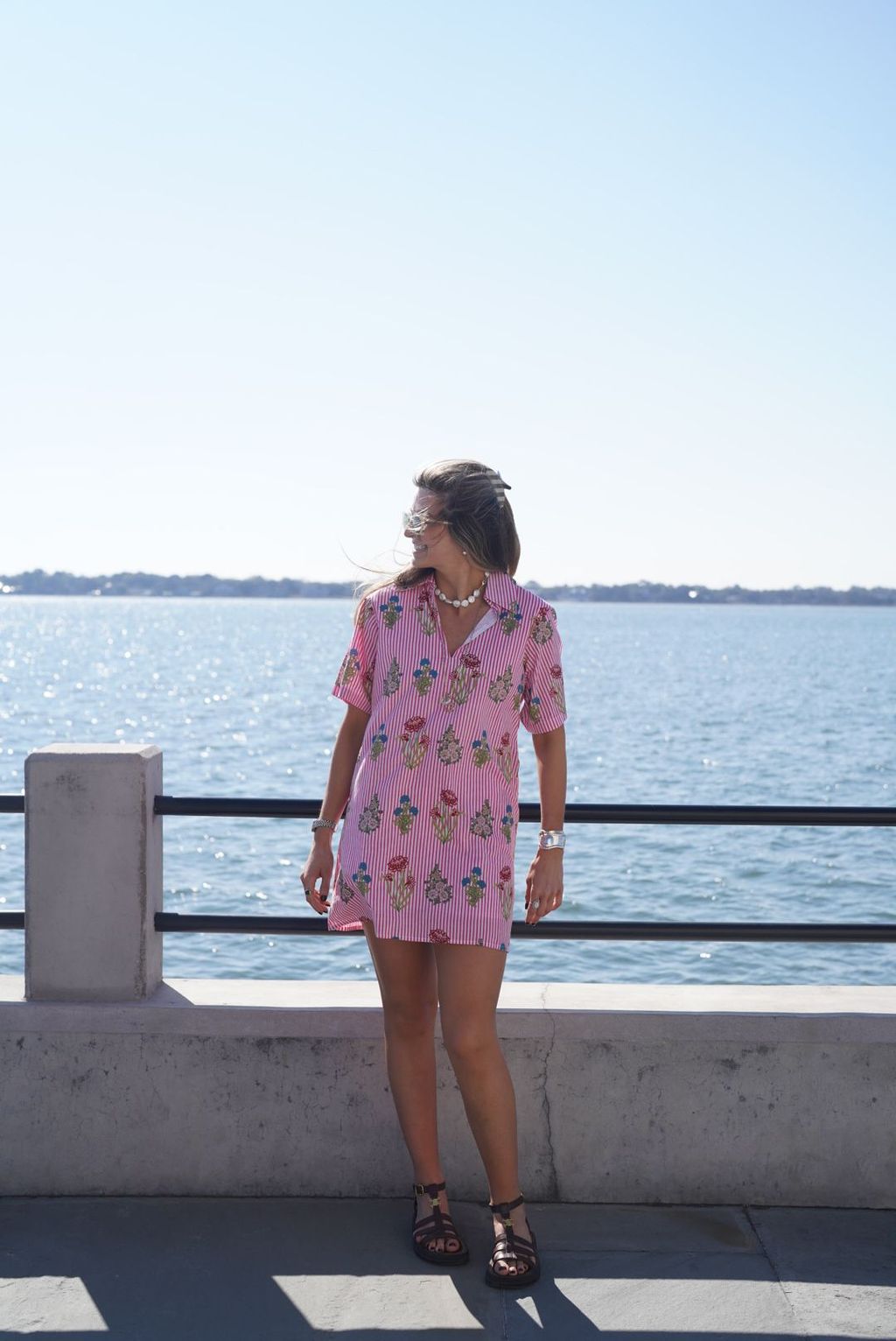 Hot Pink Striped Flower Garden Anna Mini