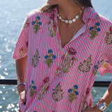 Hot Pink Striped Flower Garden Anna Mini