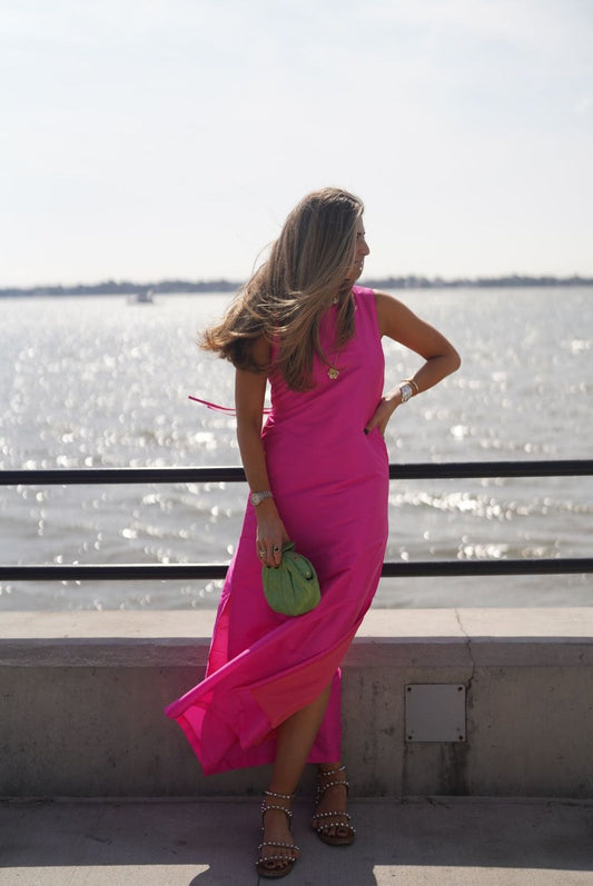 Isabella Silk Hot Pink Maxi