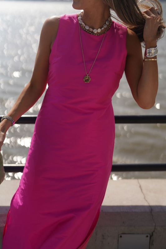 Isabella Silk Hot Pink Maxi