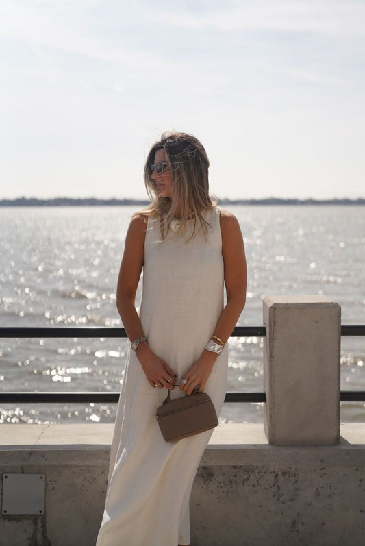 Isabella White Linen Maxi