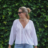 White Long Sleeve Karen Top