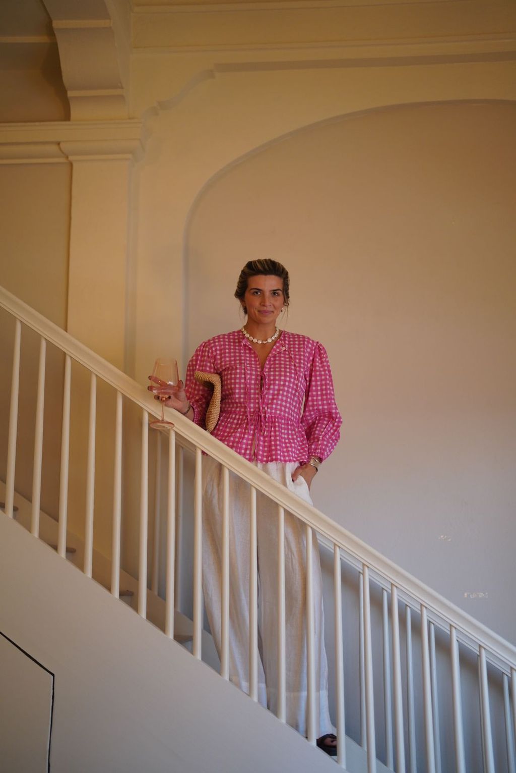 Hot Pink Check Brooke Top