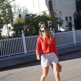 Navy Thin Watercolor Striped Shorts
